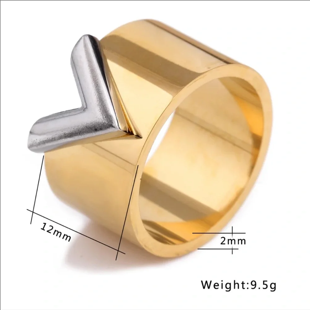 NEW V ring design 18k Rose Gold Filled Love Ring - Picture 3 of 9
